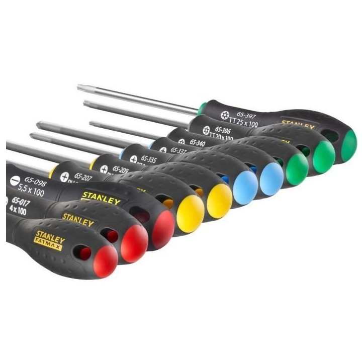 Jeu de 10 Tournevis - STANLEY FATMAX - FMHT0-62128 - Electricien + Mecanicien + Phillips + Pozidriv