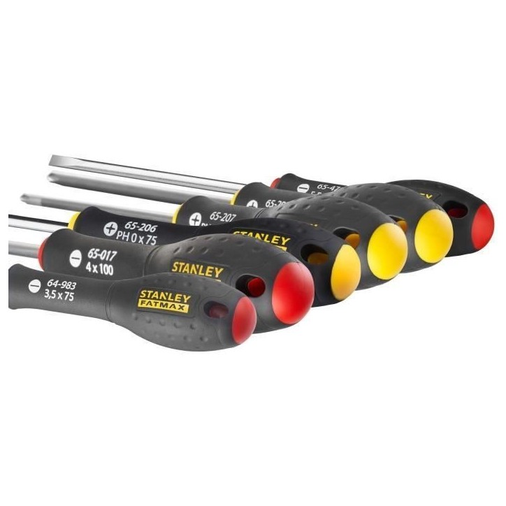 Jeu de 6 Tournevis - STANLEY FATMAX - FMHT0-62626 - Electricien + Phillips Jeu de 6 Tournevis - STANLEY FATMAX - FMHT0-62626 - Electricien + Phillips