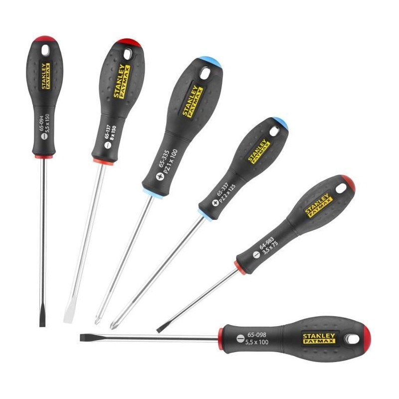 Jeu de 6 Tournevis - STANLEY FATMAX - 0-65-428 - Electricien + Mecanic Jeu de 6 Tournevis - STANLEY FATMAX - 0-65-428 - Electricien + Mecanic