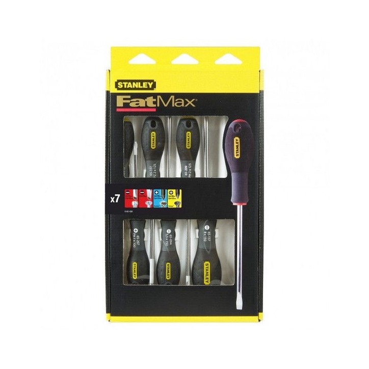 Jeu de 7 Tournevis - STANLEY FATMAX - 0-65-438 - Electricien + Mecanicien + Phillips + Pozidriv Jeu de 7 Tournevis - STANLEY FATMAX - 0-65-438 - Electricien + Mecanicien + Phillips + Pozidriv