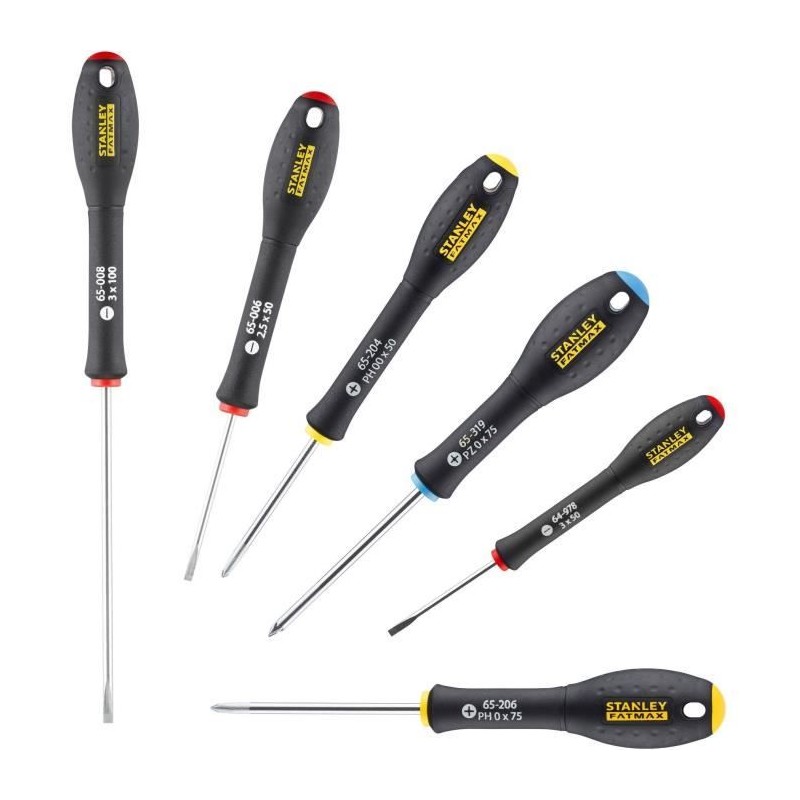 Jeu de 6 Tournevis de precision - STANLEY FATMAX - 0-65-492 Jeu de 6 Tournevis de precision - STANLEY FATMAX - 0-65-492