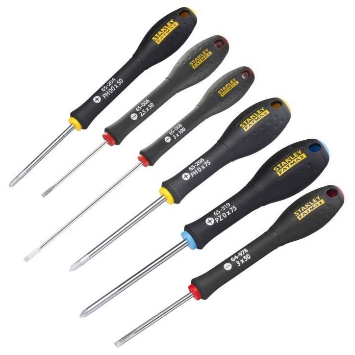 Jeu de 6 Tournevis de precision - STANLEY FATMAX - 0-65-492