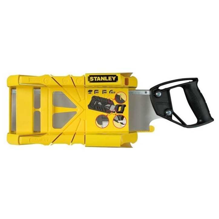 Boite a coupe Holster ABS Plastique + scie a dos integrée STANLEY - 1-19-800 - 350 mm Boite a coupe Holster ABS Plastique + scie a dos integrée STANLEY - 1-19-800 - 350 mm