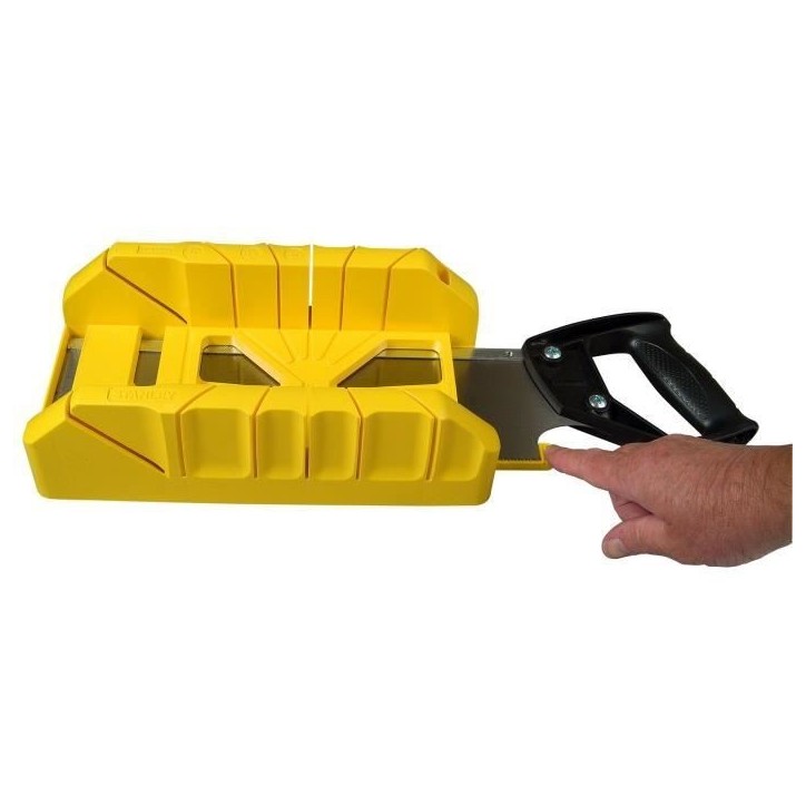 Boite a coupe Holster ABS Plastique + scie a dos integrée STANLEY - 1-19-800 - 350 mm Boite a coupe Holster ABS Plastique + scie a dos integrée STANLEY - 1-19-800 - 350 mm