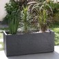 Jardiniere Volcania - EDA - 98 L - Intérieur / Extérieur - Décor Pierre - 99,5 x 39 x H. 43 cm - Gris Anthracite