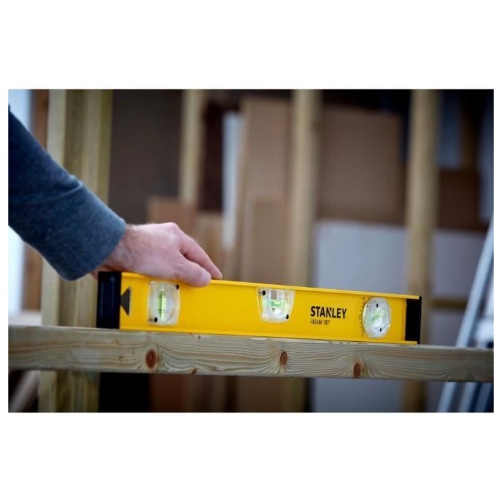 Niveau profilé I-Beam 180 en aluminium STANLEY - 1-42-920 - 60 cm - Précision +/-1,5mm/m