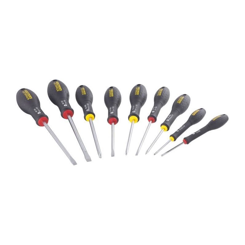 Jeu de 10 Tournevis - STANLEY FATMAX - FMHT65439-0 - Electricien + Mec Jeu de 10 Tournevis - STANLEY FATMAX - FMHT65439-0 - Electricien + Mec