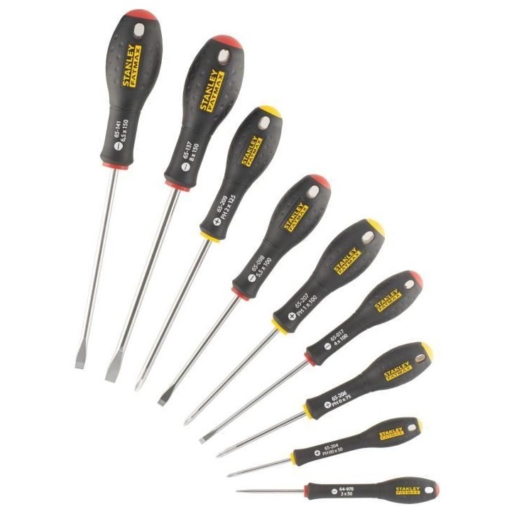 Jeu de 10 Tournevis - STANLEY FATMAX - FMHT65439-0 - Electricien + Mecanicien + Phillips + Testeur