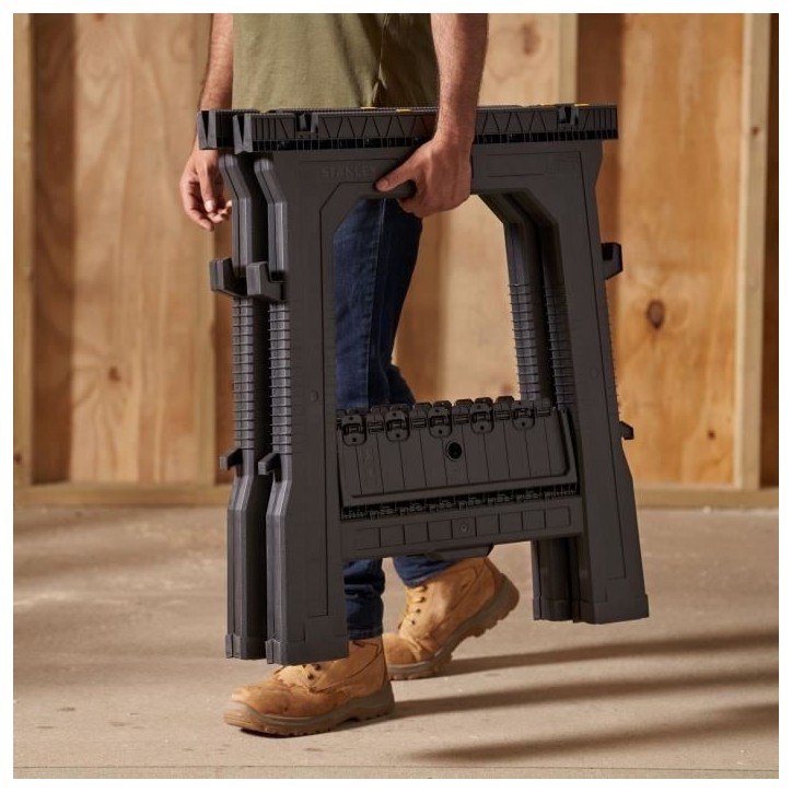 Tréteaux pliables professionnels STANLEY - STST1-70713 - Lot de 2 - 450kg Tréteaux pliables professionnels STANLEY - STST1-70713 - Lot de 2 - 450kg