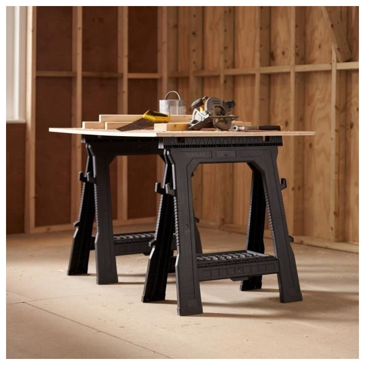 Tréteaux pliables professionnels STANLEY - STST1-70713 - Lot de 2 - 450kg Tréteaux pliables professionnels STANLEY - STST1-70713 - Lot de 2 - 450kg
