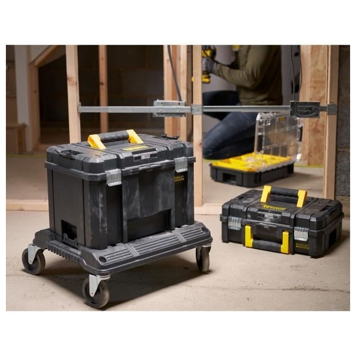 Module a roulettes - STANLEY - Tstak-Fatmax - 4 roues pivotantes - Charge max 100kg - Polypropylene Module a roulettes - STANLEY - Tstak-Fatmax - 4 roues pivotantes - Charge max 100kg - Polypropylene