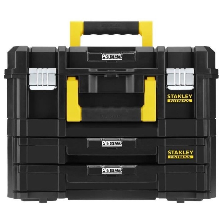 Kit 2 Mallettes PRO-STACK™ - STANLEY FATMAX - FMST1-71981 - 2 poignées - 2 tiroirs - 21,5 L Kit 2 Mallettes PRO-STACK™ - STANLEY FATMAX - FMST1-71981 - 2 poignées - 2 tiroirs - 21,5 L