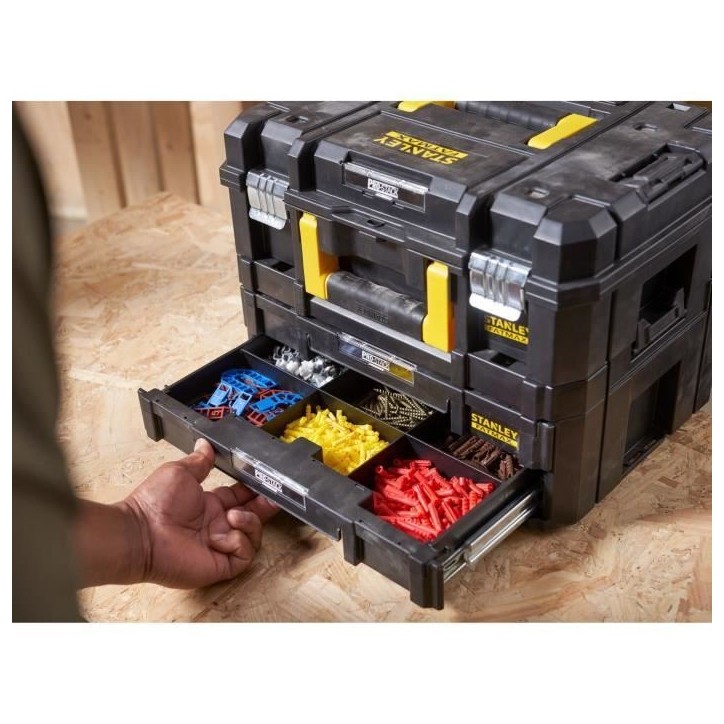 Kit 2 Mallettes PRO-STACK™ - STANLEY FATMAX - FMST1-71981 - 2 poignées - 2 tiroirs - 21,5 L Kit 2 Mallettes PRO-STACK™ - STANLEY FATMAX - FMST1-71981 - 2 poignées - 2 tiroirs - 21,5 L