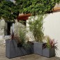 Jardiniere Volcania - EDA - 98 L - Intérieur / Extérieur - Décor Pierre - 99,5 x 39 x H. 43 cm - Gris Anthracite