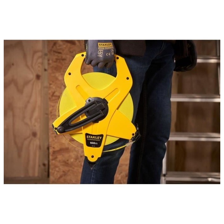 Mesure longue ruban 100mx12,7mm fibre de verre PowerWinder - STANLEY - 2-34-777 Mesure longue ruban 100mx12,7mm fibre de verre PowerWinder - STANLEY - 2-34-777