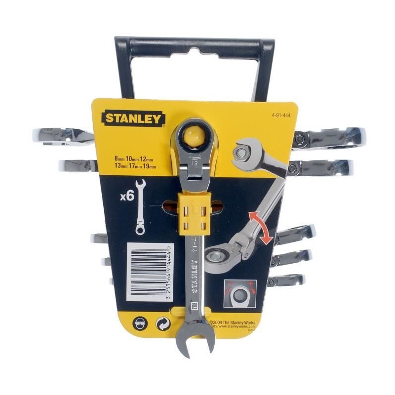 Clé mixte a cliquet STANLEY - 4-91-444 - 6 pieces de 8 a 19 mm Clé mixte a cliquet STANLEY - 4-91-444 - 6 pieces de 8 a 19 mm