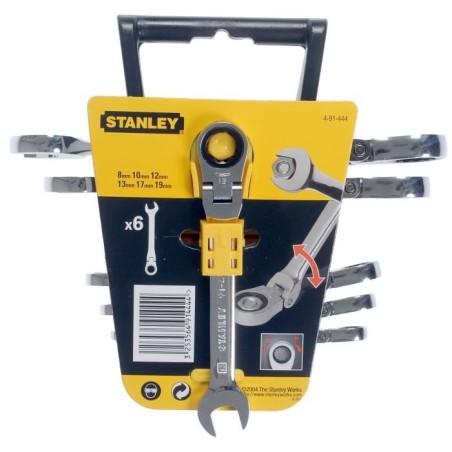 Clé mixte a cliquet STANLEY - 4-91-444 - 6 pieces de 8 a 19 mm