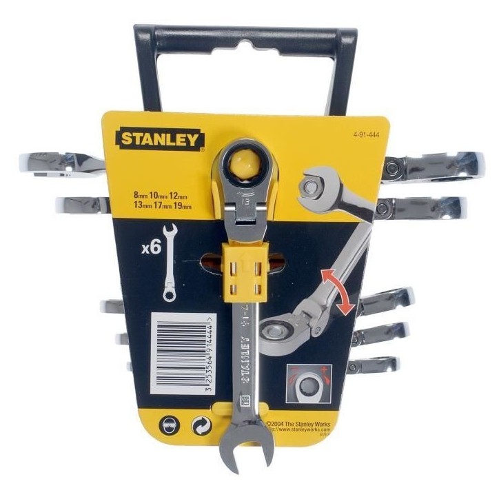 Clé mixte a cliquet STANLEY - 4-91-444 - 6 pieces de 8 a 19 mm