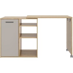 ALPAGA - Ilot pivotant - 1 porte - 156 x 60 x 88 cm - Chene Silva / Gr