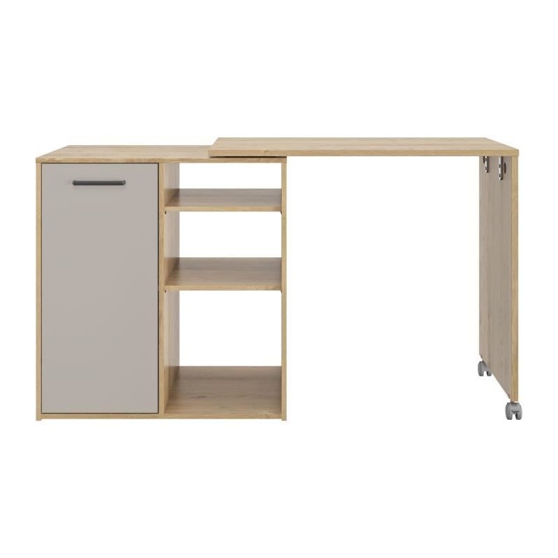 ALPAGA - Ilot pivotant - 1 porte - 156 x 60 x 88 cm - Chene Silva / Gr ALPAGA - Ilot pivotant - 1 porte - 156 x 60 x 88 cm - Chene Silva / Gr