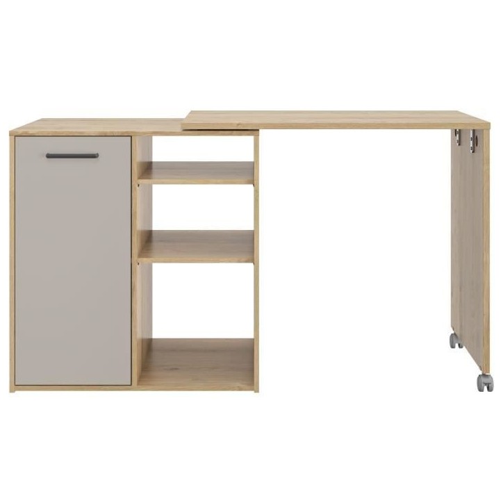 ALPAGA - Ilot pivotant - 1 porte - 156 x 60 x 88 cm - Chene Silva / Grege - GAMI ALPAGA - Ilot pivotant - 1 porte - 156 x 60 x 88 cm - Chene Silva / Grege - GAMI