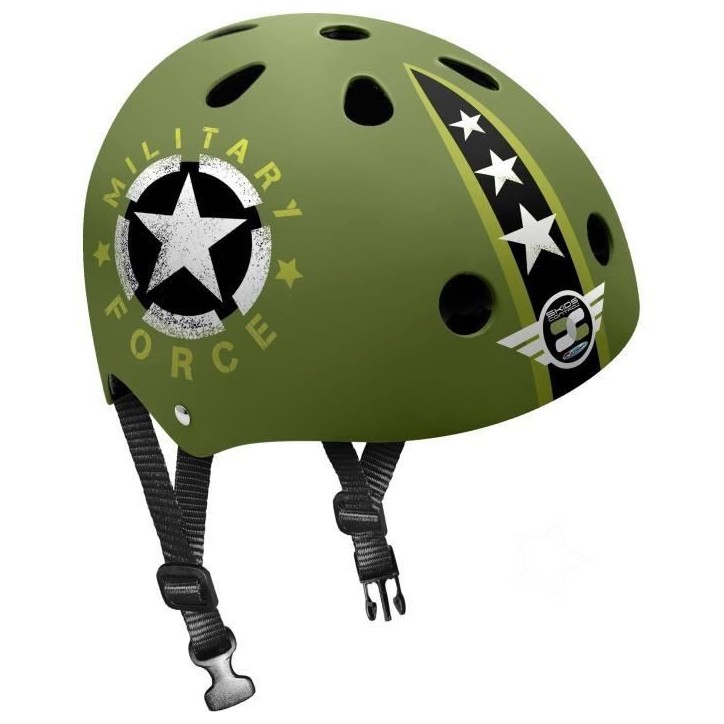 Casque Skate STAMP Skids Control Military Star - Mixte - Taille 53/57 cm - Vert Casque Skate STAMP Skids Control Military Star - Mixte - Taille 53/57 cm - Vert
