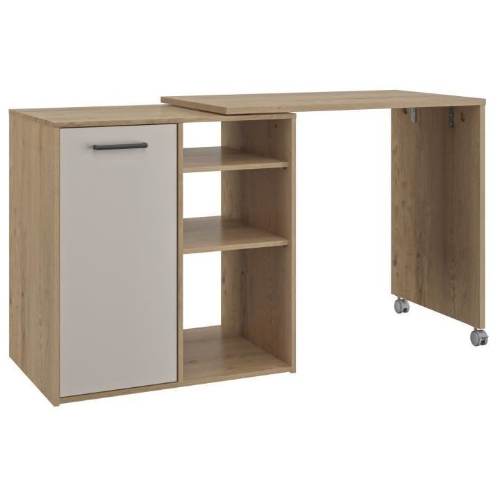 ALPAGA - Ilot pivotant - 1 porte - 156 x 60 x 88 cm - Chene Silva / Grege - GAMI ALPAGA - Ilot pivotant - 1 porte - 156 x 60 x 88 cm - Chene Silva / Grege - GAMI