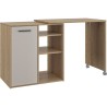ALPAGA - Ilot pivotant - 1 porte - 156 x 60 x 88 cm - Chene Silva / Gr