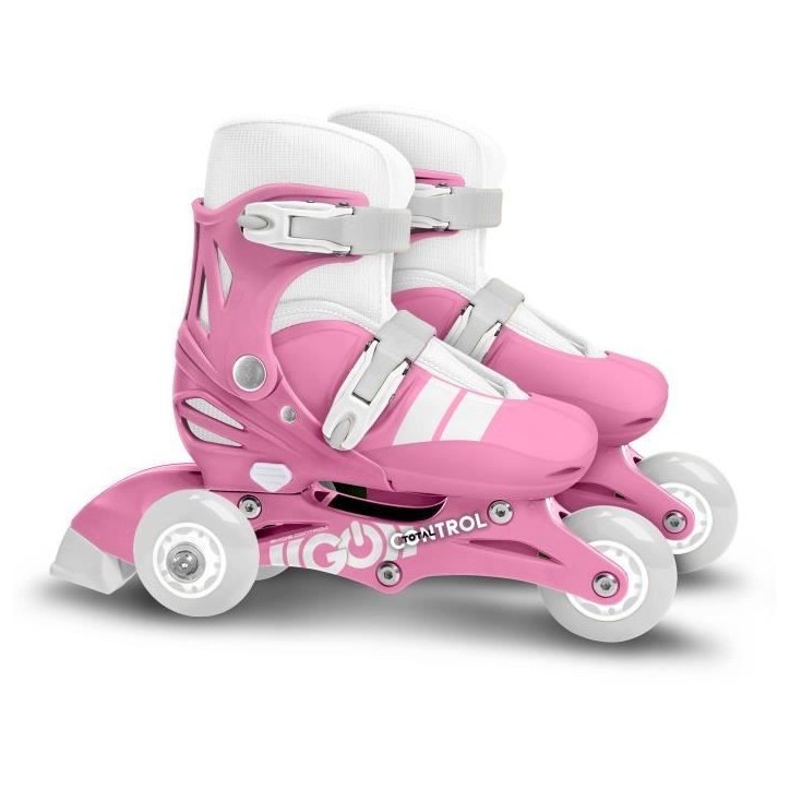 Patins en ligne 2-en-1 - STAMP - SKIDS CONTROL - 3 roues - Taille 27-30 - Rose Patins en ligne 2-en-1 - STAMP - SKIDS CONTROL - 3 roues - Taille 27-30 - Rose