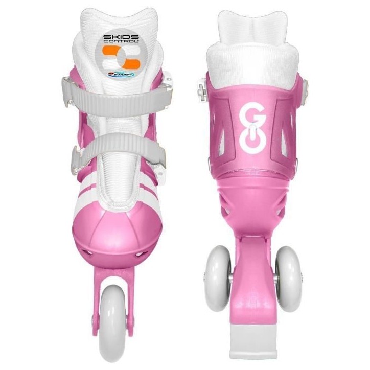 Patins en ligne 2-en-1 - STAMP - SKIDS CONTROL - 3 roues - Taille 27-30 - Rose Patins en ligne 2-en-1 - STAMP - SKIDS CONTROL - 3 roues - Taille 27-30 - Rose