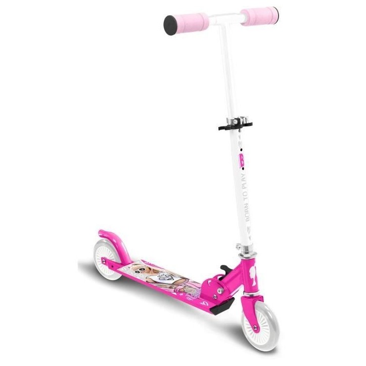 Trottinette pliable - STAMP - Barbie - Pour enfant a partir de 4 ans - Roulement a billes ABEC 5