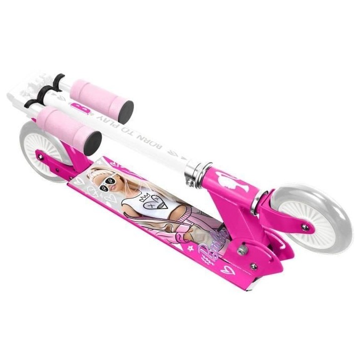 Trottinette pliable - STAMP - Barbie - Pour enfant a partir de 4 ans - Roulement a billes ABEC 5