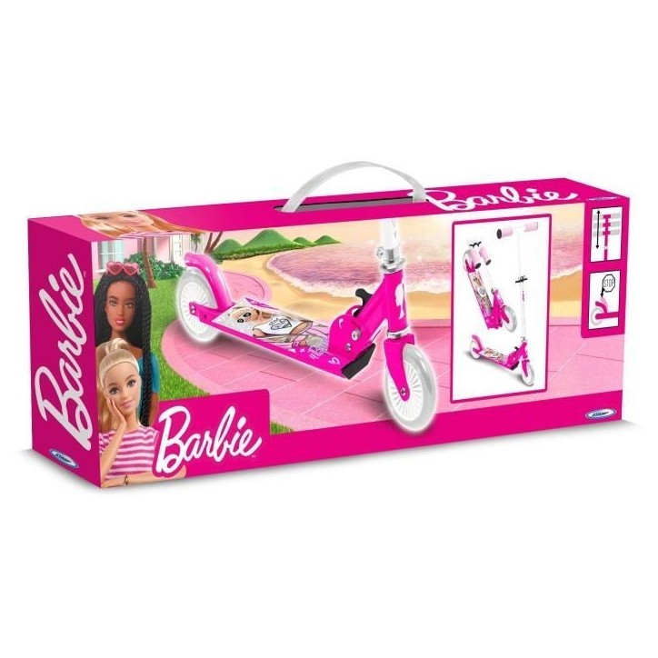Trottinette pliable - STAMP - Barbie - Pour enfant a partir de 4 ans - Roulement a billes ABEC 5