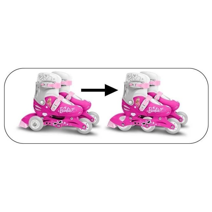 STAMP - Patins en ligne deux en un 3 Roues - Barbie STAMP - Patins en ligne deux en un 3 Roues - Barbie