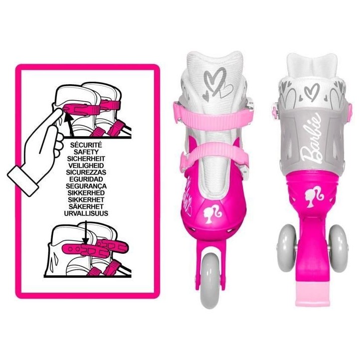 STAMP - Patins en ligne deux en un 3 Roues - Barbie STAMP - Patins en ligne deux en un 3 Roues - Barbie