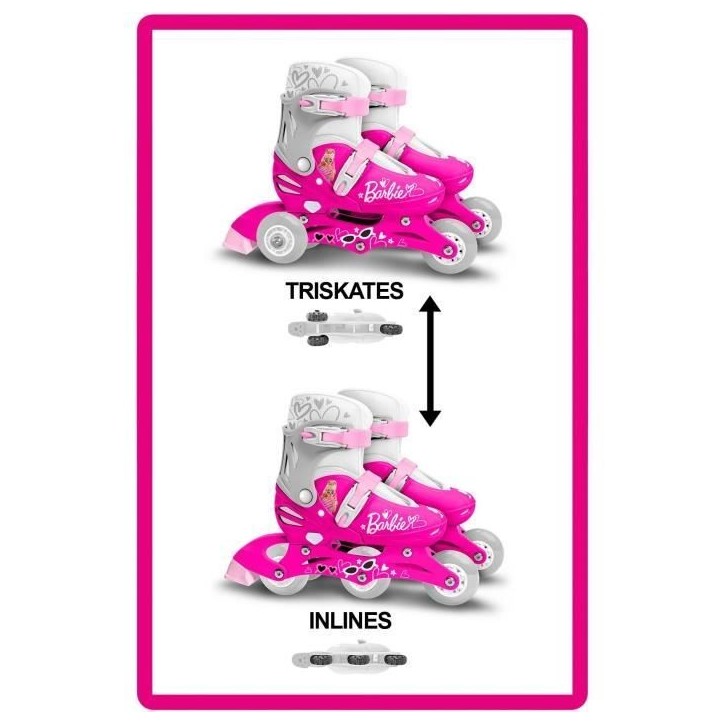 STAMP - Patins en ligne deux en un 3 Roues - Barbie STAMP - Patins en ligne deux en un 3 Roues - Barbie