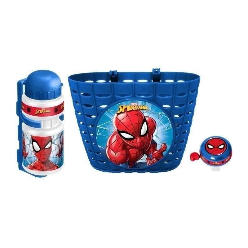 Set Corbeille + Bidon + Sonnette SPIDER-MAN - Pour Enfant a partir de
