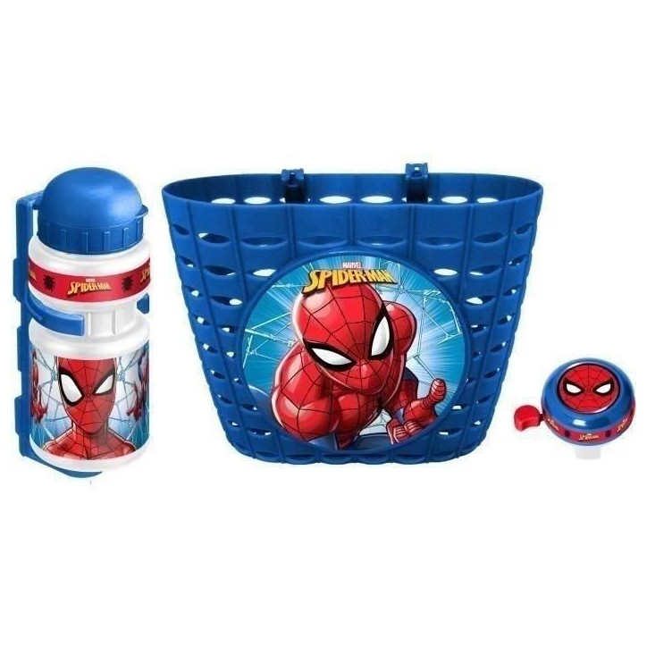 Set Corbeille + Bidon + Sonnette SPIDER-MAN - Pour Enfant a partir de 3 ans - Couleur Bleu et Rouge Set Corbeille + Bidon + Sonnette SPIDER-MAN - Pour Enfant a partir de 3 ans - Couleur Bleu et Rouge