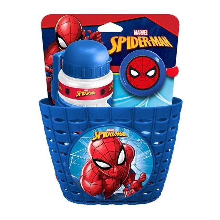 Set Corbeille + Bidon + Sonnette SPIDER-MAN - Pour Enfant a partir de 3 ans - Couleur Bleu et Rouge Set Corbeille + Bidon + Sonnette SPIDER-MAN - Pour Enfant a partir de 3 ans - Couleur Bleu et Rouge