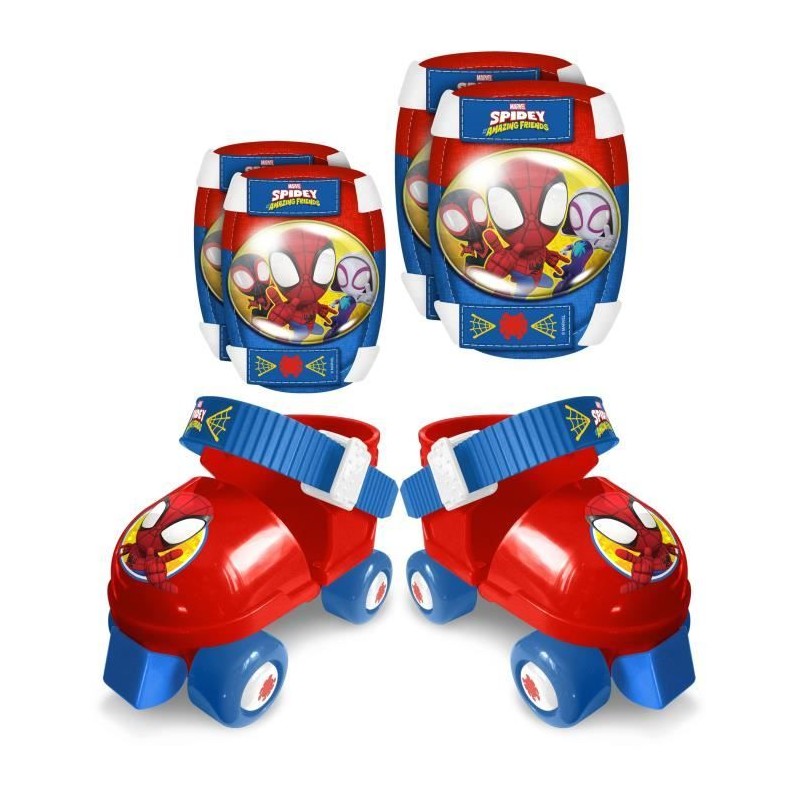 STAMP - Set Patins a roulettes avec genouilleres - Spidey - Enfant - B