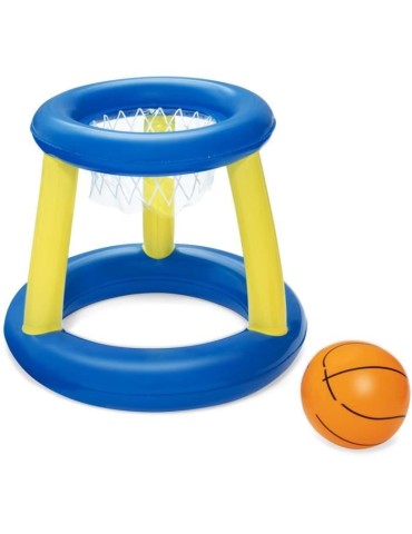 Panier de Basket flottant - BESTWAY - 52418 - Ballon, 3 anneaux, diametre 61 cm