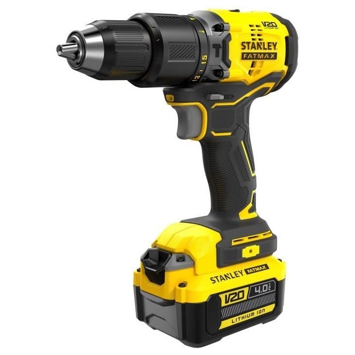Perceuse visseuse a percussion Brushless 60 Nm - Lithium 18V - 2 Batteries 4Ah - STANLEY FATMAX V20 - SFMCD715M2K-QW