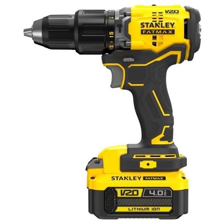 Perceuse visseuse a percussion Brushless 60 Nm - Lithium 18V - 2 Batteries 4Ah - STANLEY FATMAX V20 - SFMCD715M2K-QW