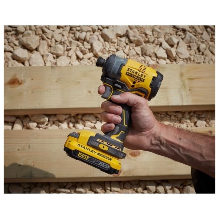 Visseuse a impacts - STANLEY FATMAX V20 - SFMCF820D2K-QW - 190 Nm Brushless - Lithium 18V - 2 Batteries 2Ah