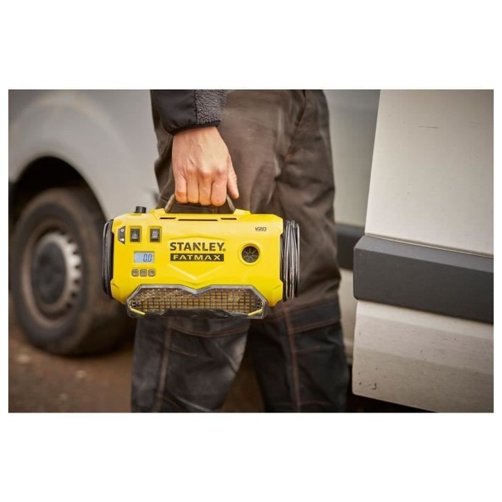 Gonfleur Compresseur - STANLEY FATMAX V20 - SFMCE520B-QW - Lithium 18V - 11 bars - Sans Batterie