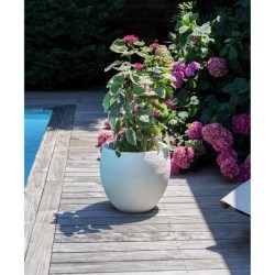 Pot de fleurs Rond Egg Ø 50cm - EDA - Graphit - 46 L - Ø 50 x H. 45