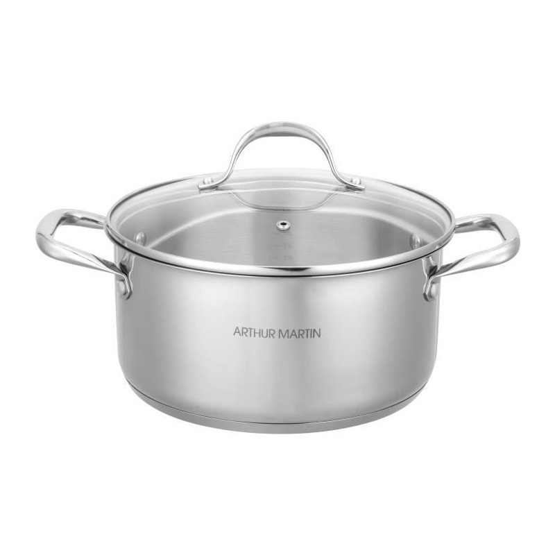 AM2513 Arthur Martin Marmite 28 cm avec couvercle – Acier Inoxydable AM2513 Arthur Martin Marmite 28 cm avec couvercle – Acier Inoxydable