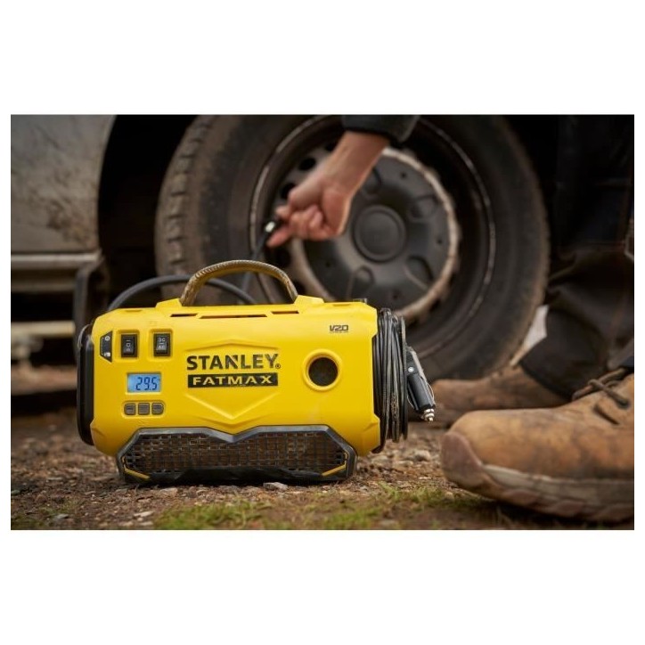 Gonfleur Compresseur - STANLEY FATMAX V20 - SFMCE520B-QW - Lithium 18V - 11 bars - Sans Batterie