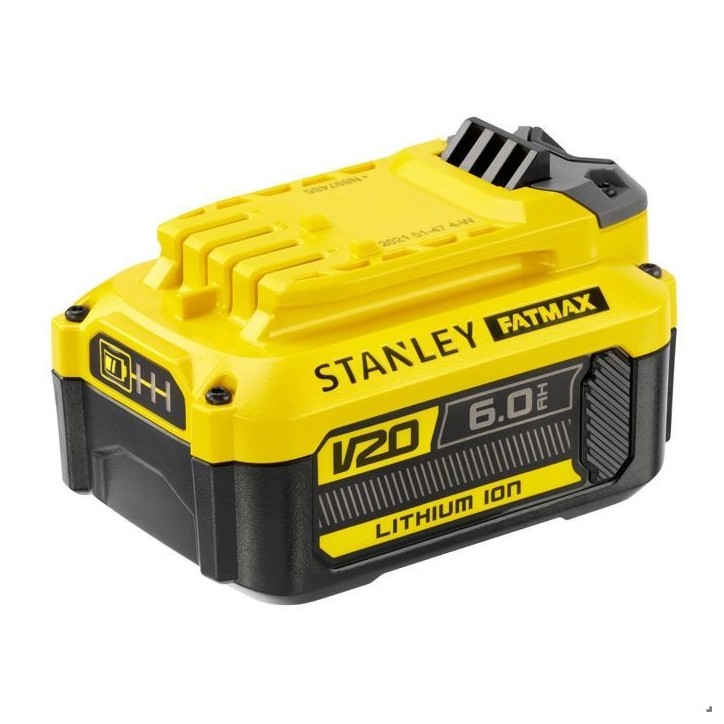 Batterie 18V 6 Ah - Stanley Fatmax - Compatible avec la gamme STANLEY FATMAX V20 - SFMCB206-XJ