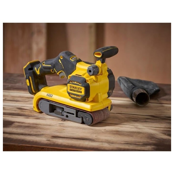Ponceuse a bande + 1 Abrasif - Batterie Lithium (sans) - STANLEY FATMAX V20 - SFMCW223B-XJ - 18V